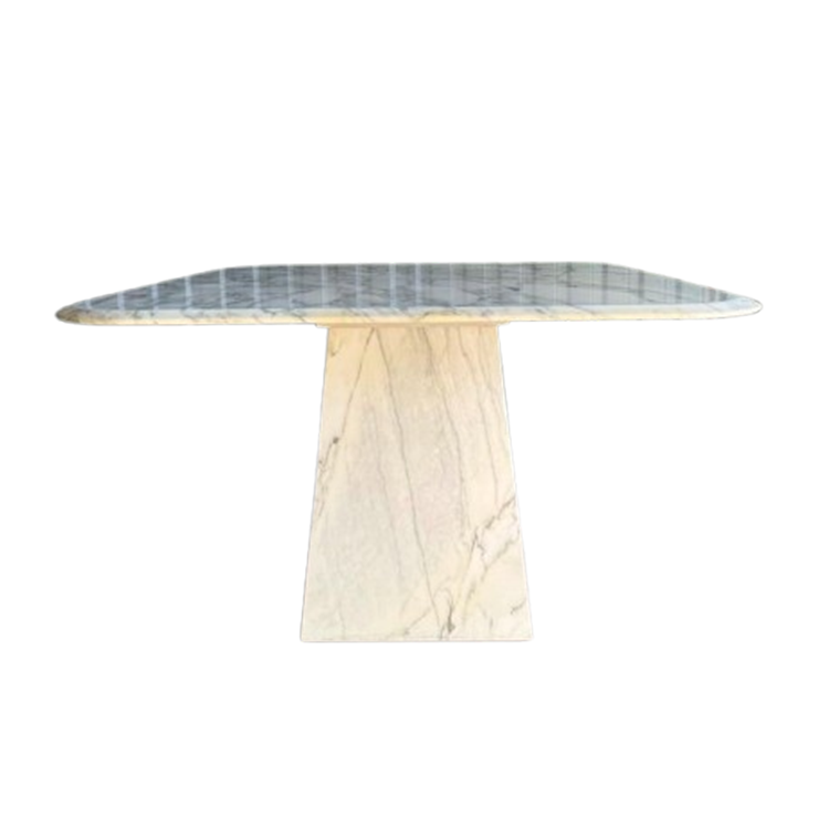 Vintage Carrara Marmeren Eettafel, Italië 1980 image 1