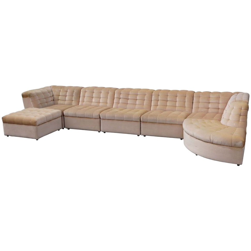 Vintage Laauser Modulaire Zitgroep Velours 6-zits image 1