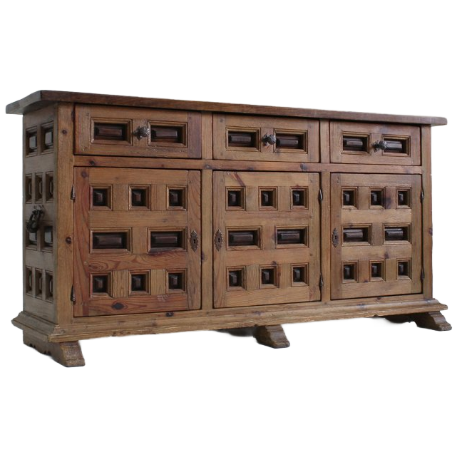 Vintage Spaans Houten Brutalist Dressoir 1960s image 1