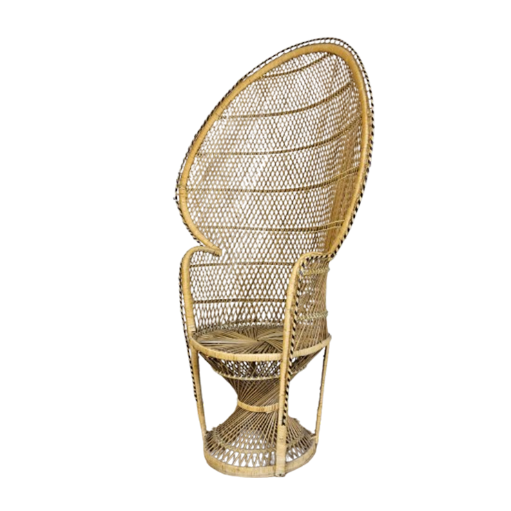 Vintage Rotan Peacock Chair Emmanuelle / Pauwen Stoel (h150cm) image 1
