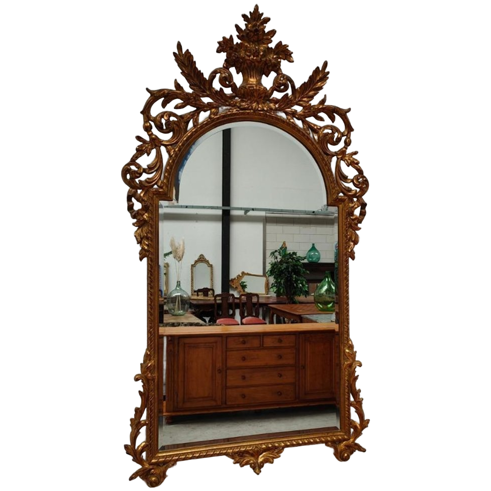 Grote Vintage Barok Brocante Rococo Spiegel Schouwspiegel 01 image 1