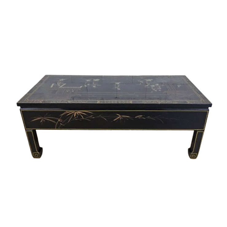 Vintage Chinese Salontafel / Oosterse Koffietafel (lakmeubel) Chinoiserie /traditioneel Tafereel image 1