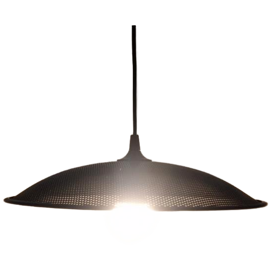 Postmoderne Vintage Geperforeerd Metaal Hanglamp Zwart. image 1