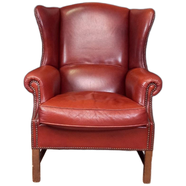 Grote Schapenleren Vintage Engelse Oorfauteuil image 1