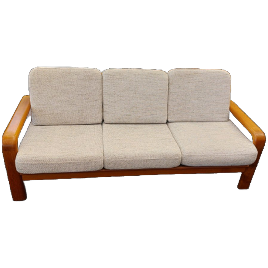 Vintage Deens Design Drie-zits Bank Teak 70s image 1