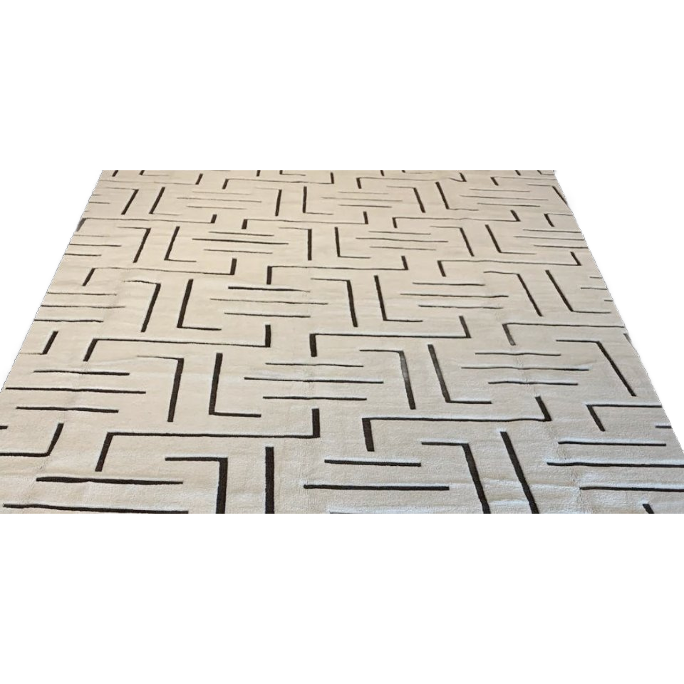 Black And Cream High Pile Carpet image 1