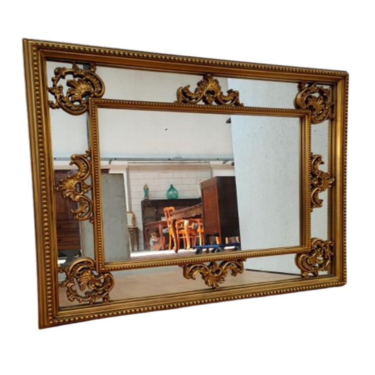 Vintage Goudkleurige Barok Rococo Spiegel Schouwspiegel image 1