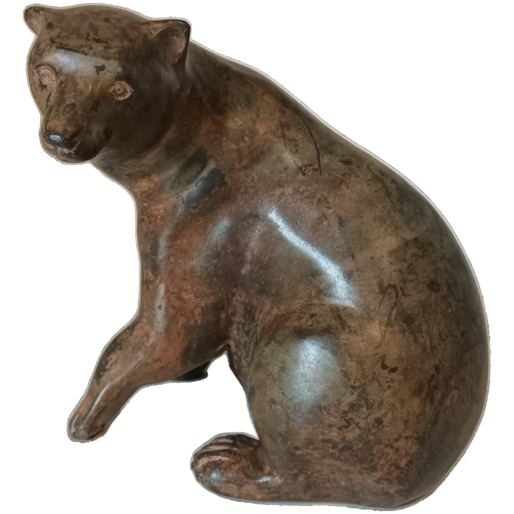 Bronzen Zittende Beer Pierre Chenet image 1