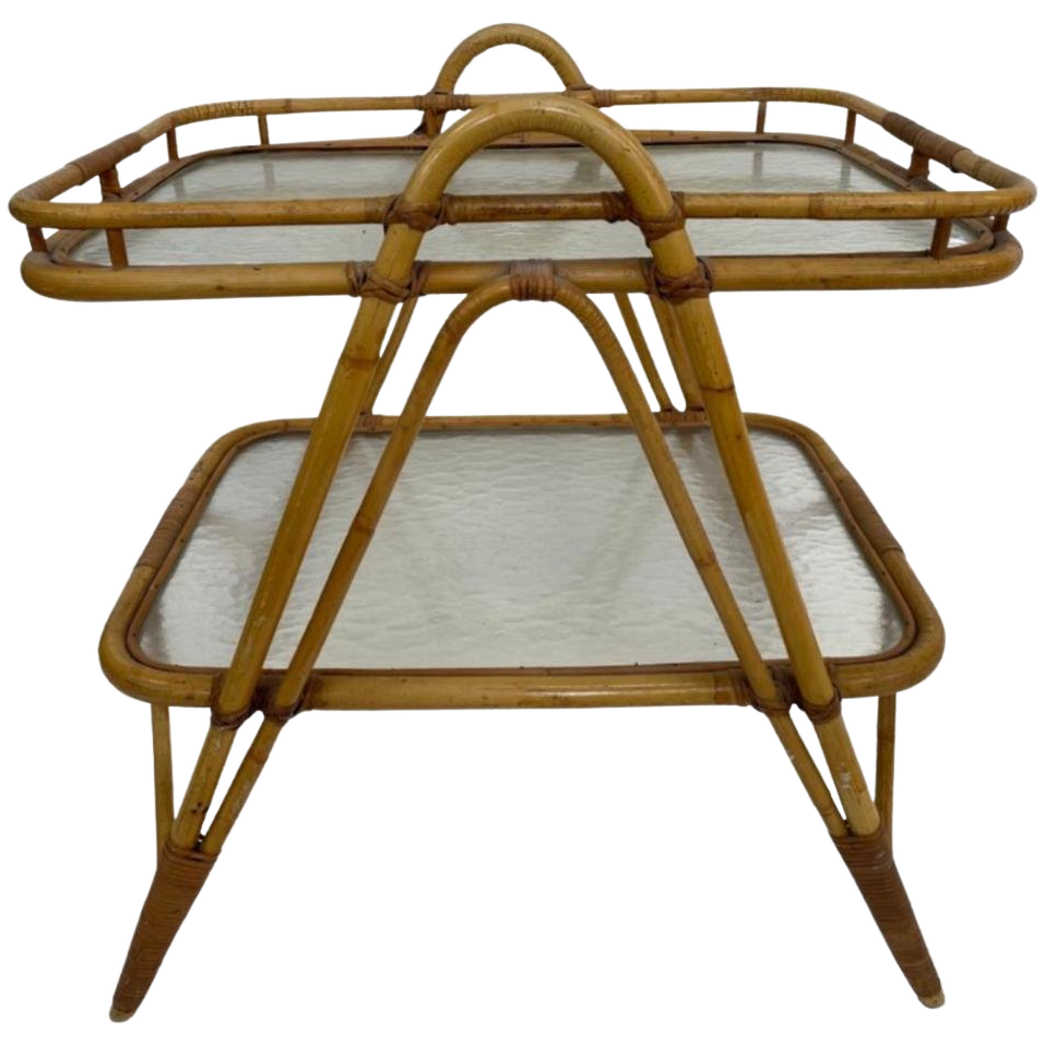 Vintage Rotan Tafel Bijzettafel Rohe Noordwolde Jaren 60 image 1