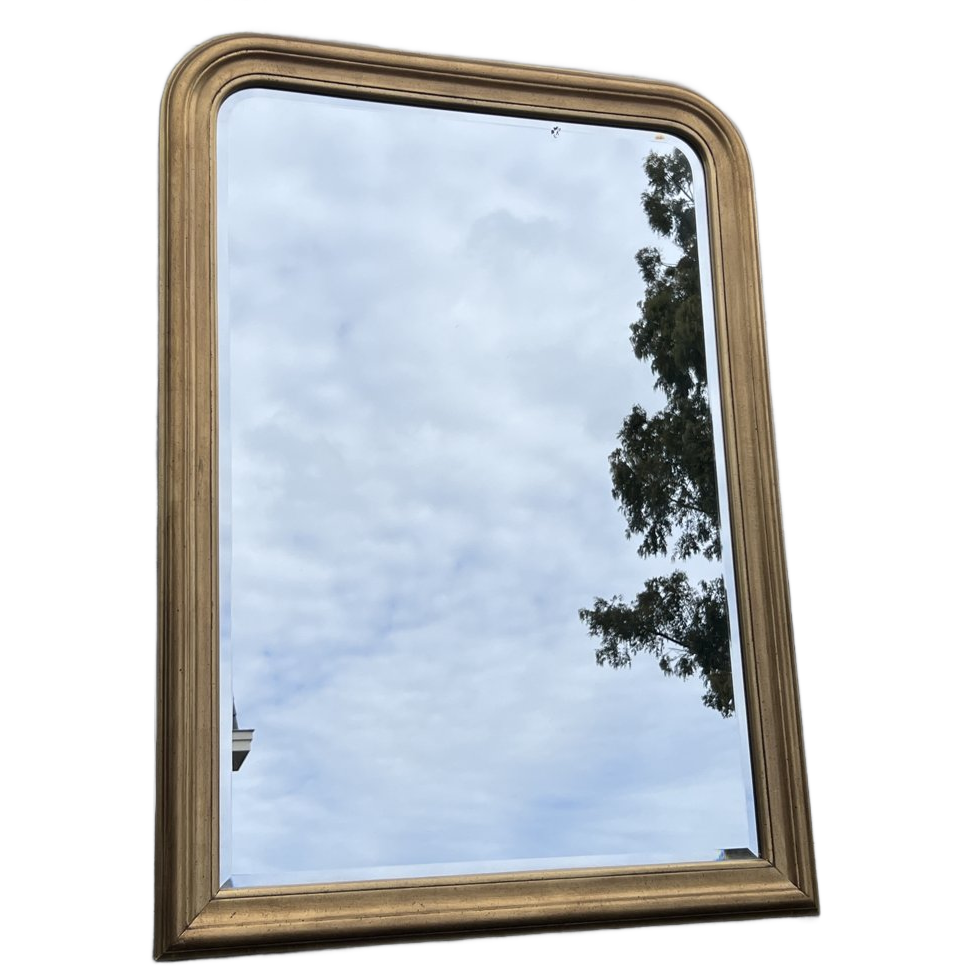 Goudkleurige Deknudt Toogspiegel Met Facet Geslepen Glas, 110 Cm Hoog image 1