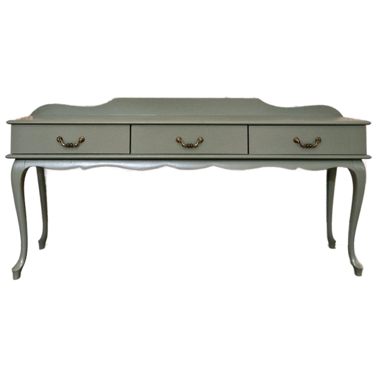 Queen Anne Vintage Dressoir In Groen/ Ladekast Met Drie Lades image 1