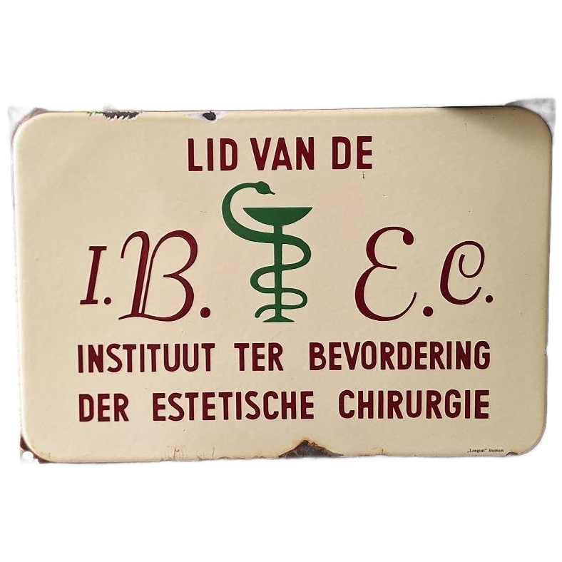 Emaille Bord Estetische Chirurgie, Langcat Bussum. image 1