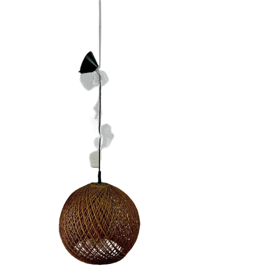 Vintage Luster / Hanglamp Uit Koord / Wabi Sabi Stijl image 1