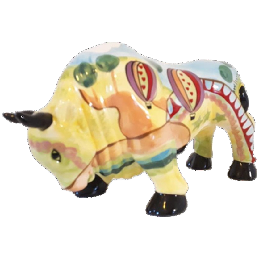 * Porselein Stier Cowparade Stijl Retro Spaarpot image 1