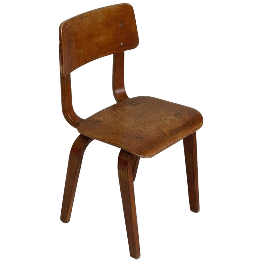 Oud Schoolstoeltje Industrieel Vintage Kids Stoel image 1