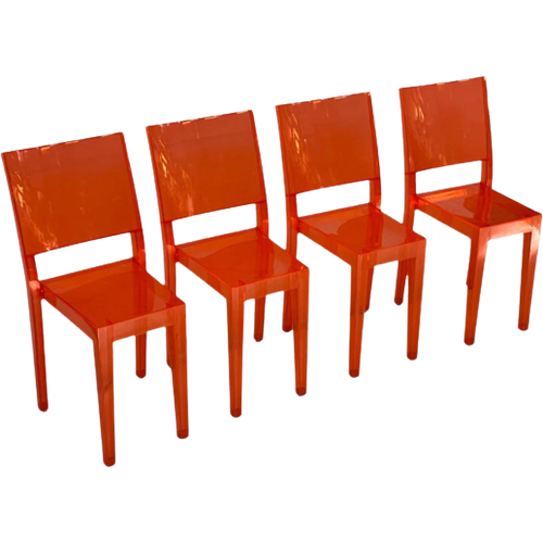 Kartell Set Van 4 Stoelen La Marie Oranje By Philippe Starck