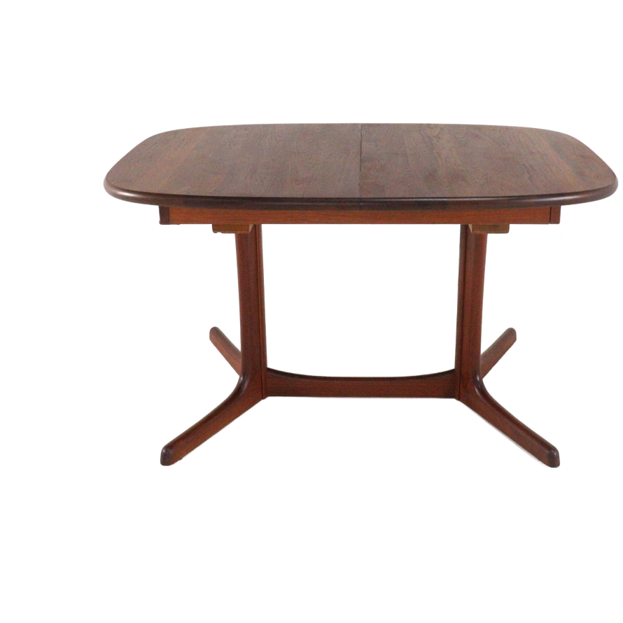 Ovalen 2x Verlengbare Eettafel Massief Teak Deens image 1