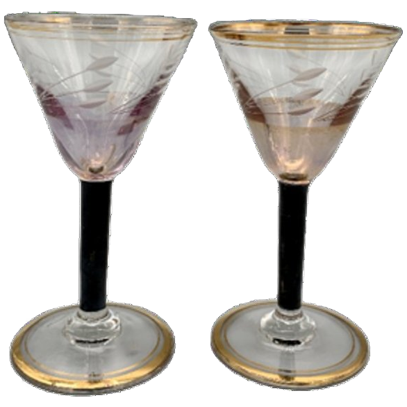 Art Deco Voetglaasjes Gekleurd image 1