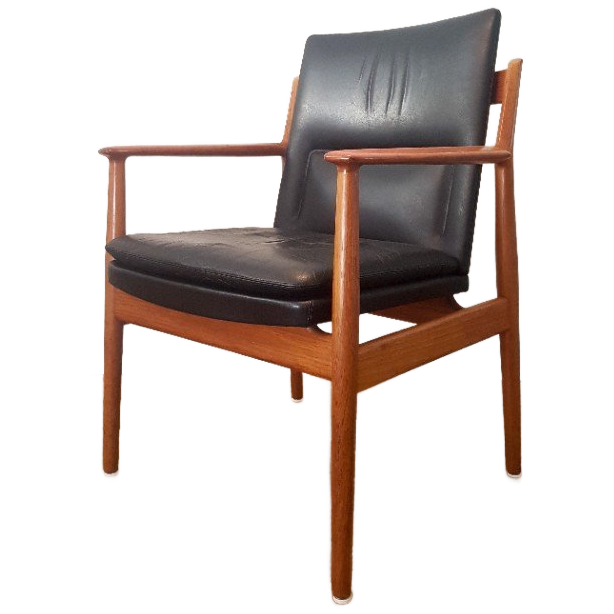 Vintage Arne Vodder 341 Fauteuil In Teak En Leer image 1