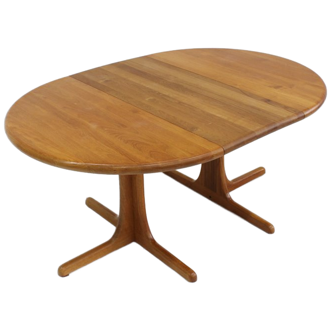 Vintage Deense Ronde Uitschuifbare Eettafel Tafel Massief Teak image 1