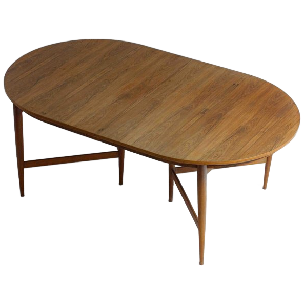 Mid-century Uittrekbare Ovale Eettafel Van Oswald Vermaercke In Teak image 1