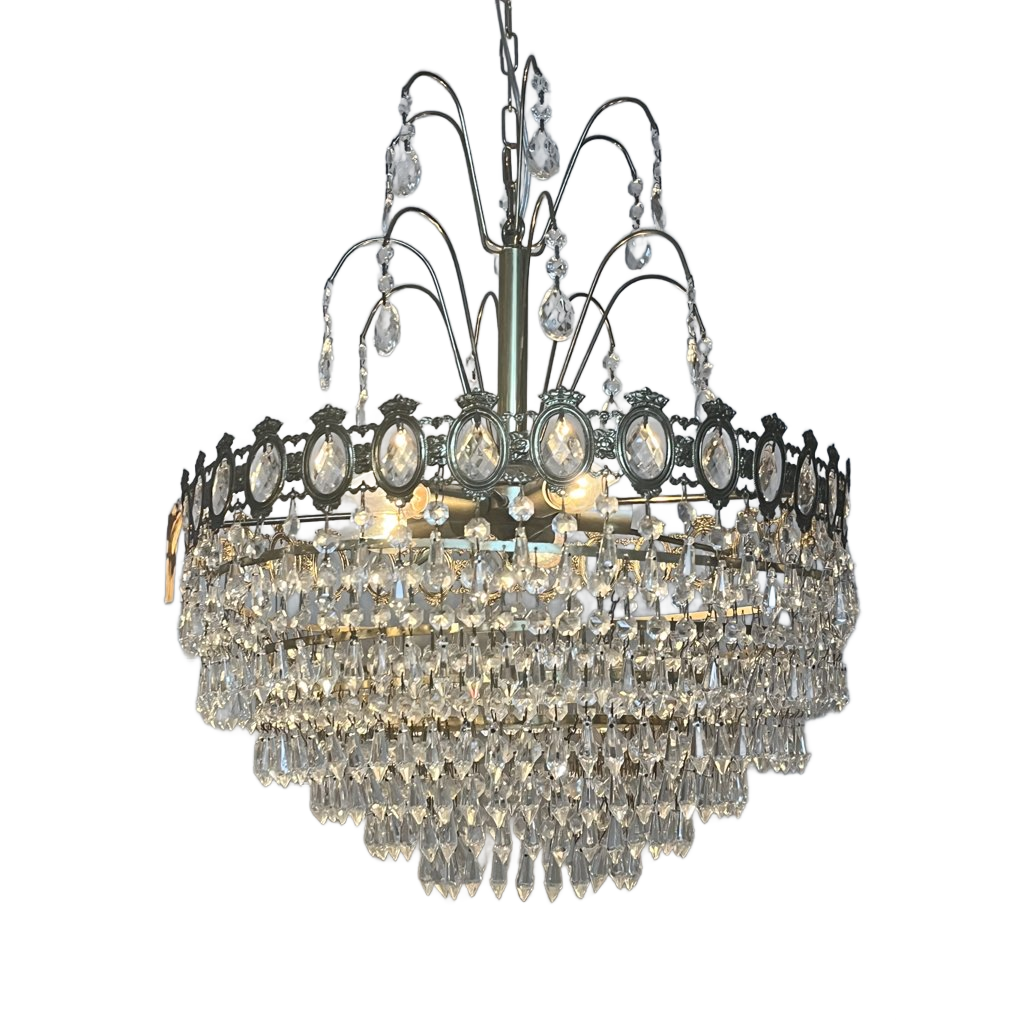 Vintage Xl Kristallen Kroonluchter Hanglamp Zakkroonluchter image 1