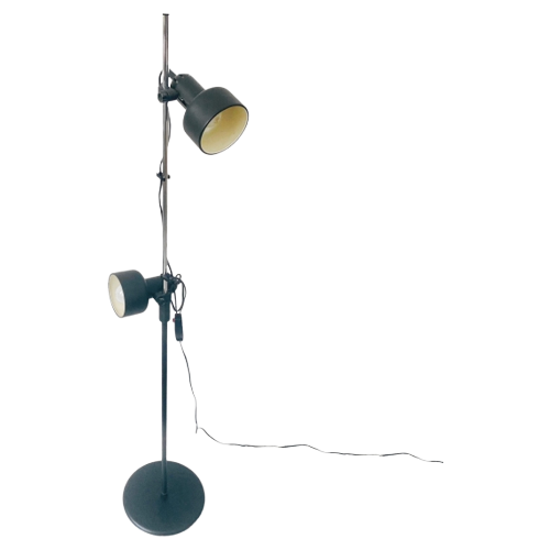 Postmoderne Vintage Vloerlamp Chroom Twee Verstelbare Kappen 1970’s image 1