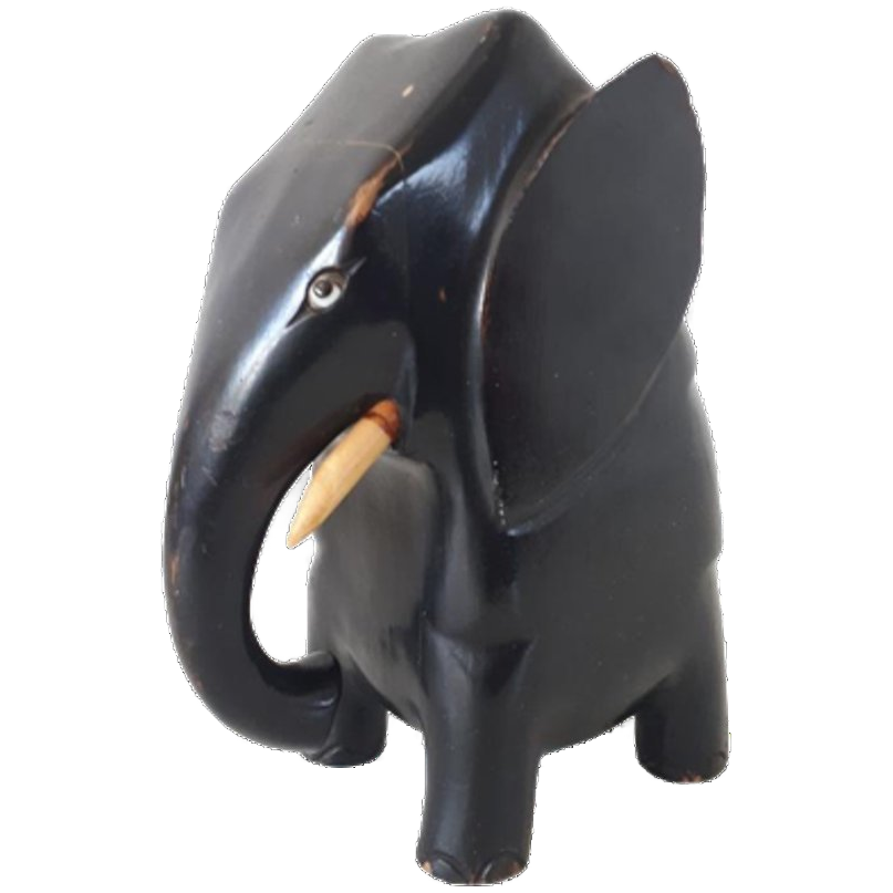 Antieke Houten Olifant Hangpot Hangbakje image 1