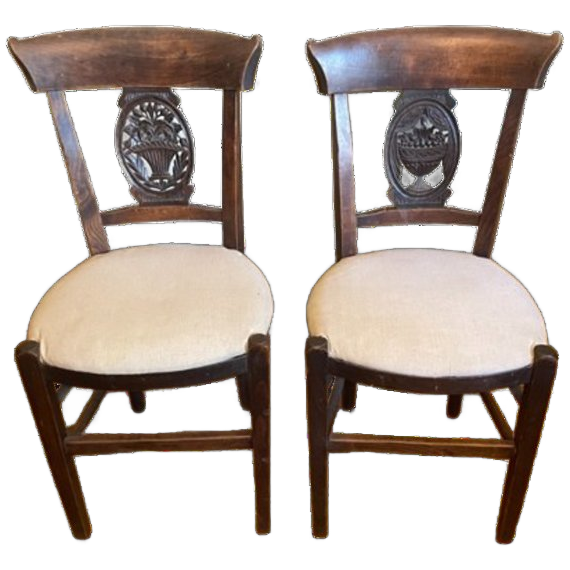 2 X Directoire Stoelen Frans Antiek image 1