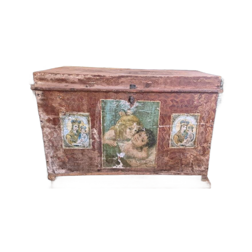 Antieke Beschilderde Kist image 1