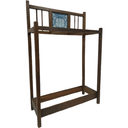 Antieke (Jugendstil) Houten Paraplubak (Handdoekhouder) image 1