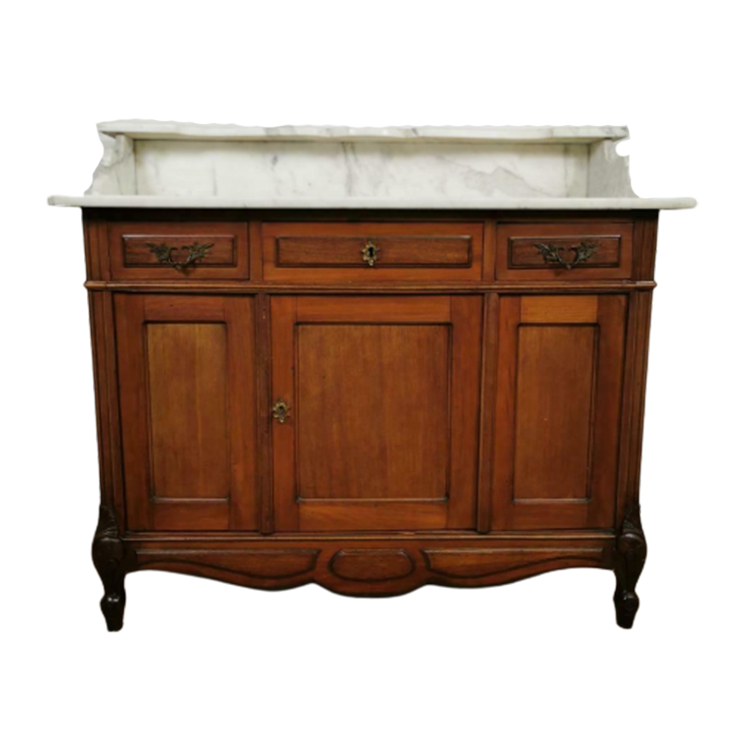 Bekijk Antieke Franse Commode, Ladekast, Dressoir Met Marmer Blad
