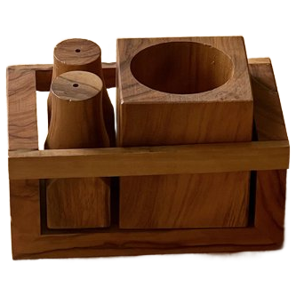 Vintage Danish Teak Rare And Handmade Salt And Pepper Set image 1