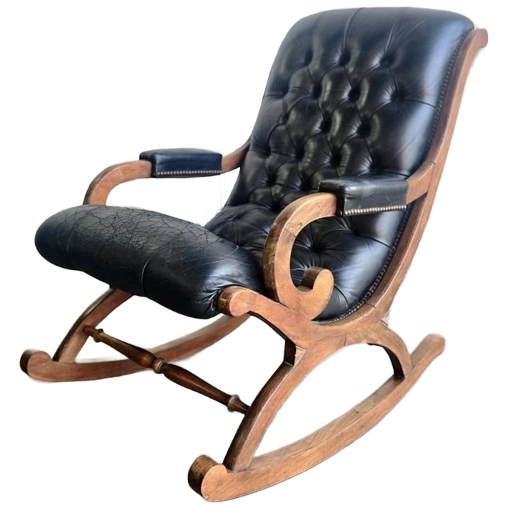 Vintage Chesterfield Fauteuil / Schommelstoel / Loungestoel image 1