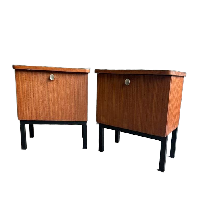 Vintage Teak Nachtkastjes - Set Van 2 image 1