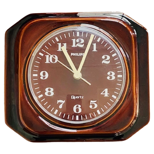 Retro Wandklok Philips Keramiek West Germany image 1