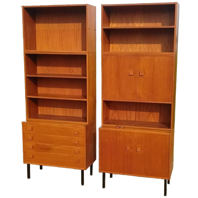 Vintage Teak Wandkast Uit Drie Delen image 1