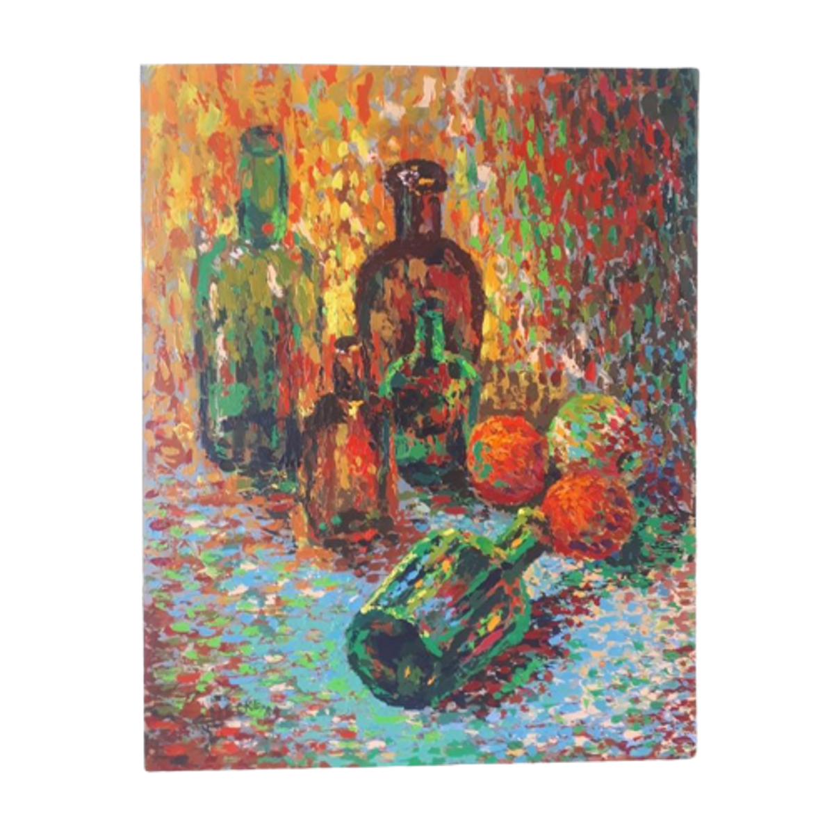 * Retro Schilderij Olieverf Op Bord Jaren 80 image 1