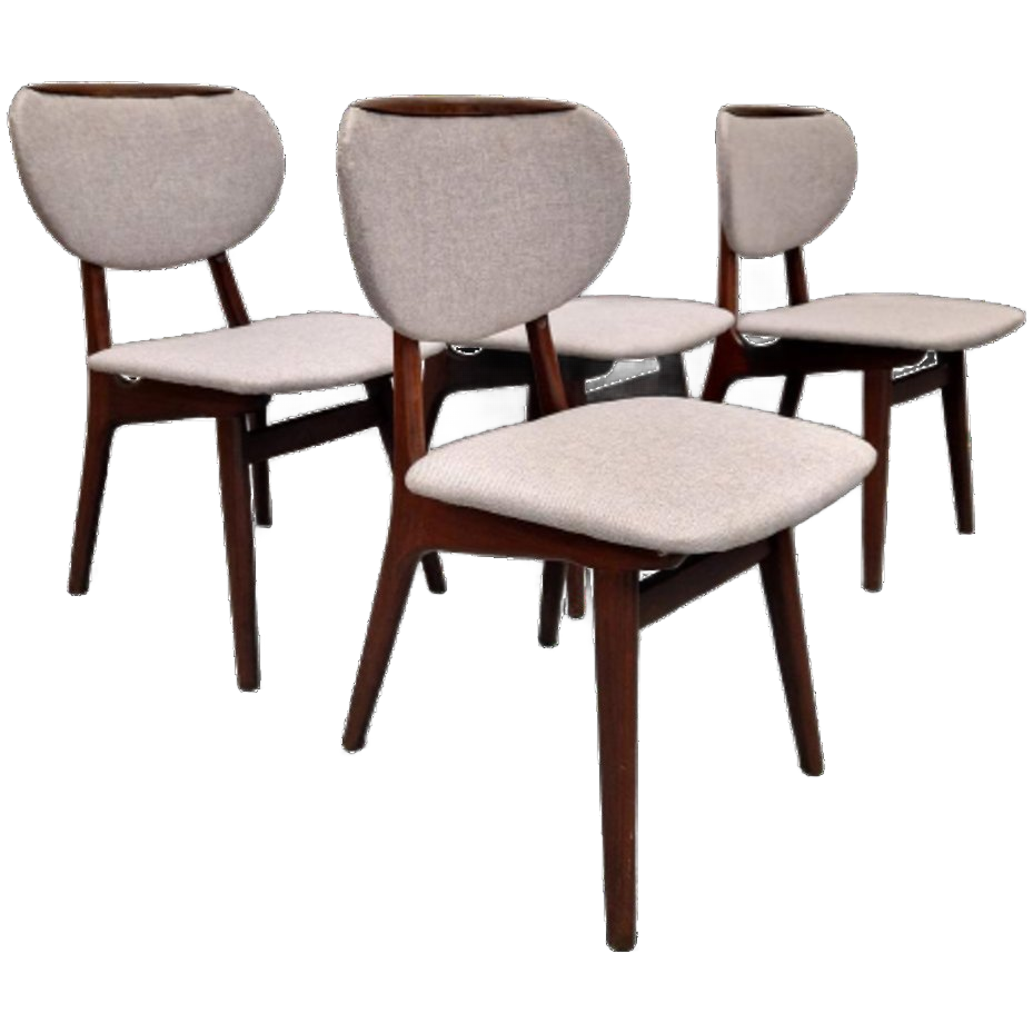 4 Vintage Eetkamerstoelen 4 Vintage Stoelen Bekleed image 1