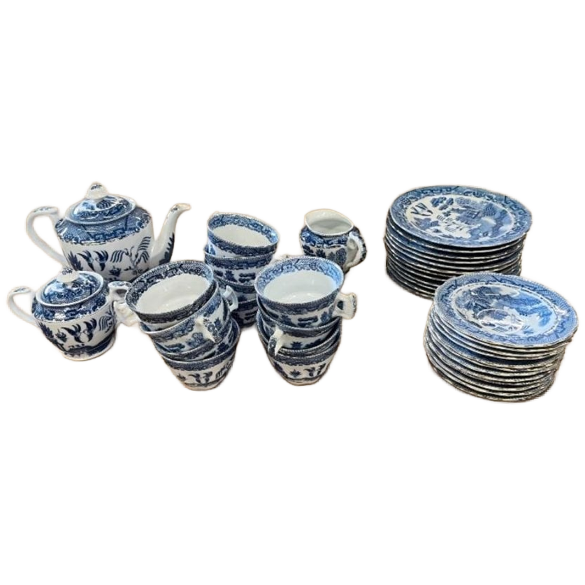 Vintage Compleet 12delig Koffieservies In Old Willow Stijl image 1