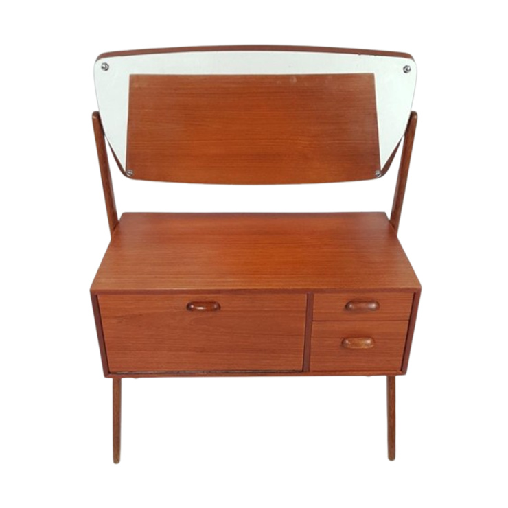 Vintage Deense Kaptafel Teak | Make Up Kastje Spiegel Danish image 1