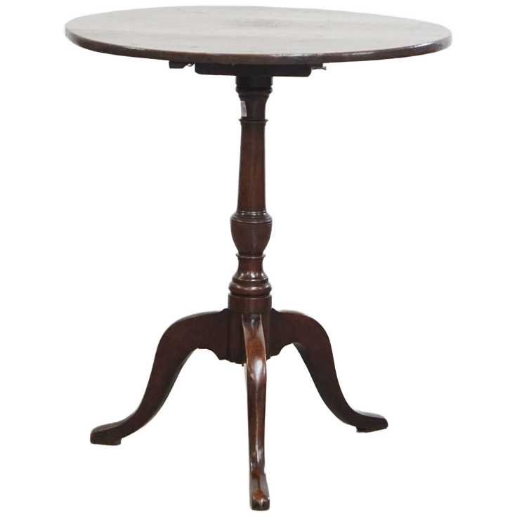 Leuke Antieke Engelse Ronde Wijn/ Tilt Top Table/ Bijzettafel Uit De 19e Eeuw Met Een Rond Blad image 1