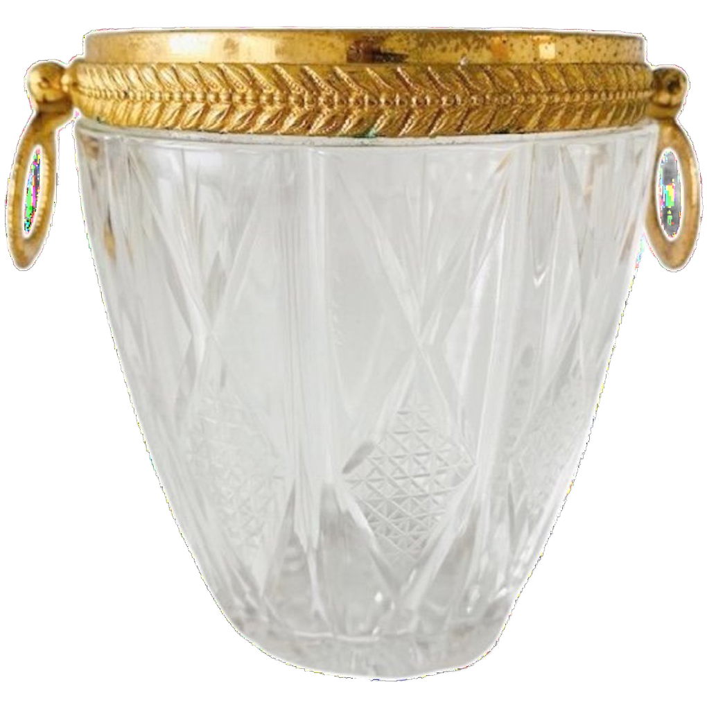 Mid-century Franse Ijsemmer Kristal Verguld 1950’s image 1