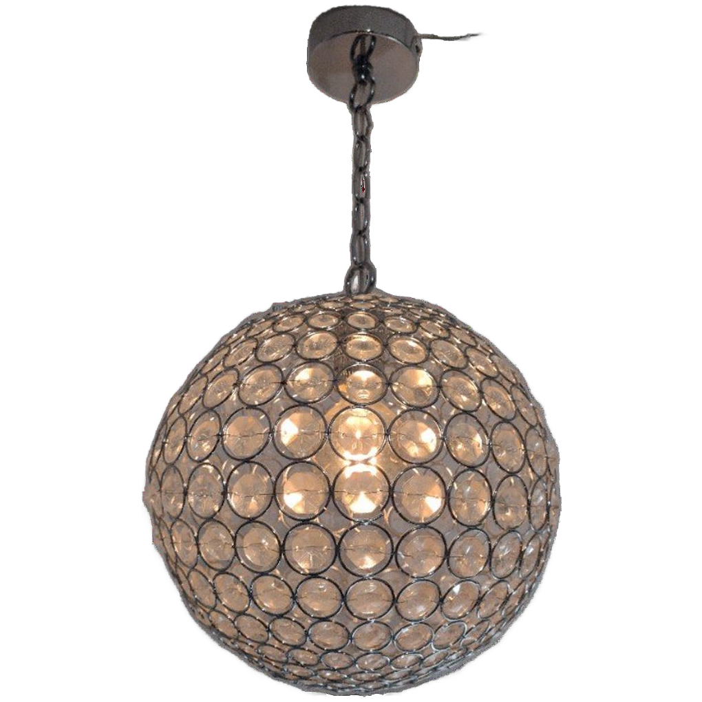 Vintage Hanglamp Met Kristal Glas image 1