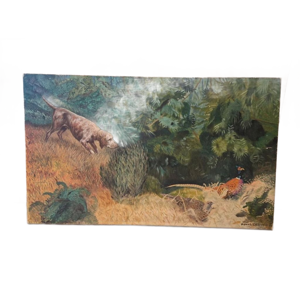 H. Van Leeuwen Jachthond En Fazanten Schilderij image 1