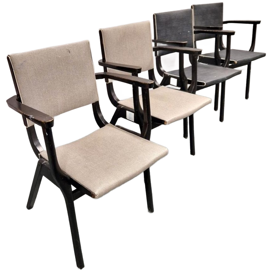 Set Van 4 Vintage Stoelen Stako Eetkamerstoelen Fifties image 1