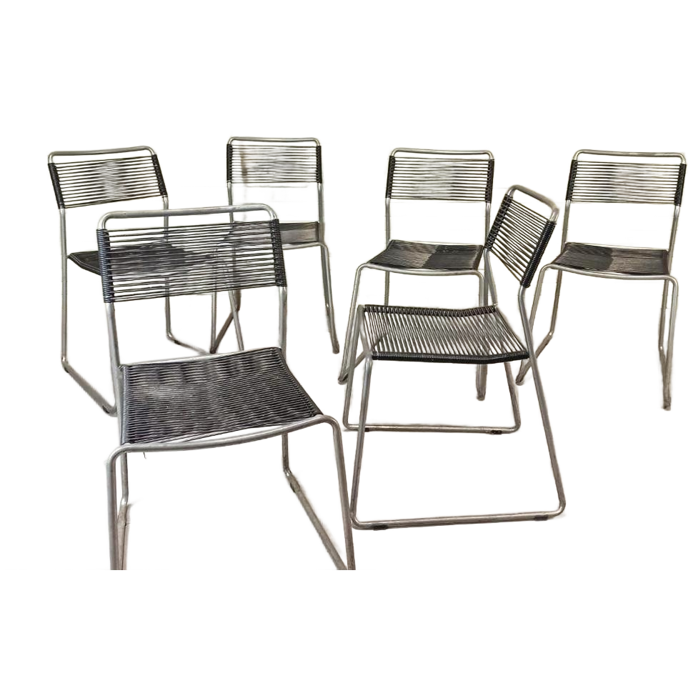 Set Van 6 Melker Spaghetti Stoelen, Lisa Norinder Voor Ikea image 1