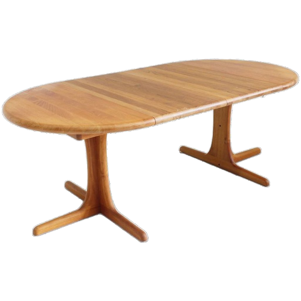 Vintage Deense Ronde Uitschuifbare Eettafel Tafel Massief Teak image 1