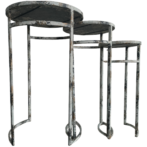 3 Design Industriële Metalen Bijzettafels Plantentafels image 1