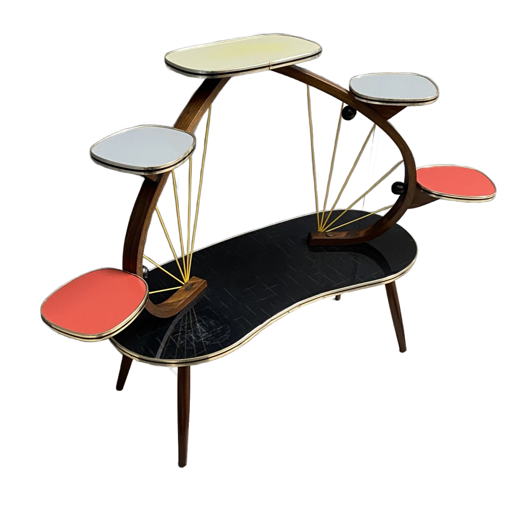 1960s Flower Table In Multi Color Formica image 1